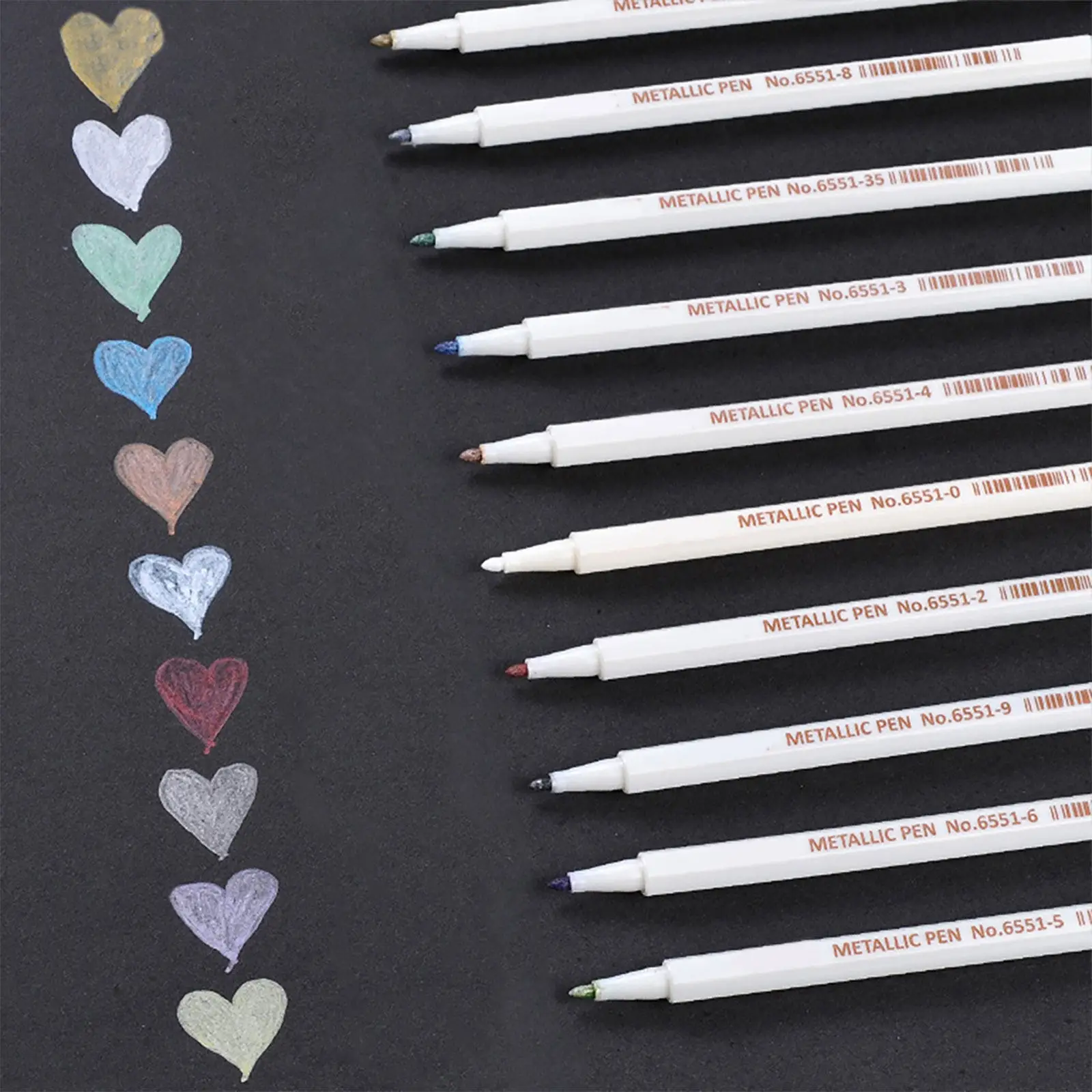 

Metallic Pen 6551 Fine Metallic Colored Painting Pen for DIY Art Sketching Coloring Waterproof Quick Drying Marker