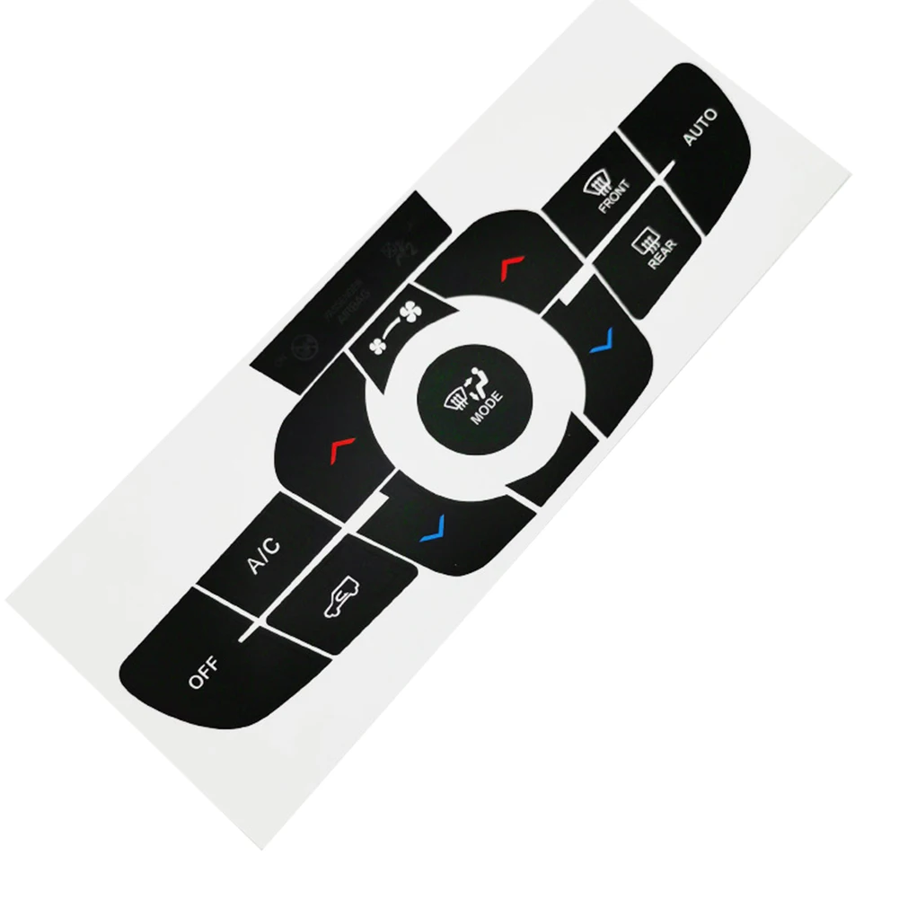Car Interior Repair AC Button Decal Backlight Compatible Car Sticker White Lettering And Characters Sunlight Resistance