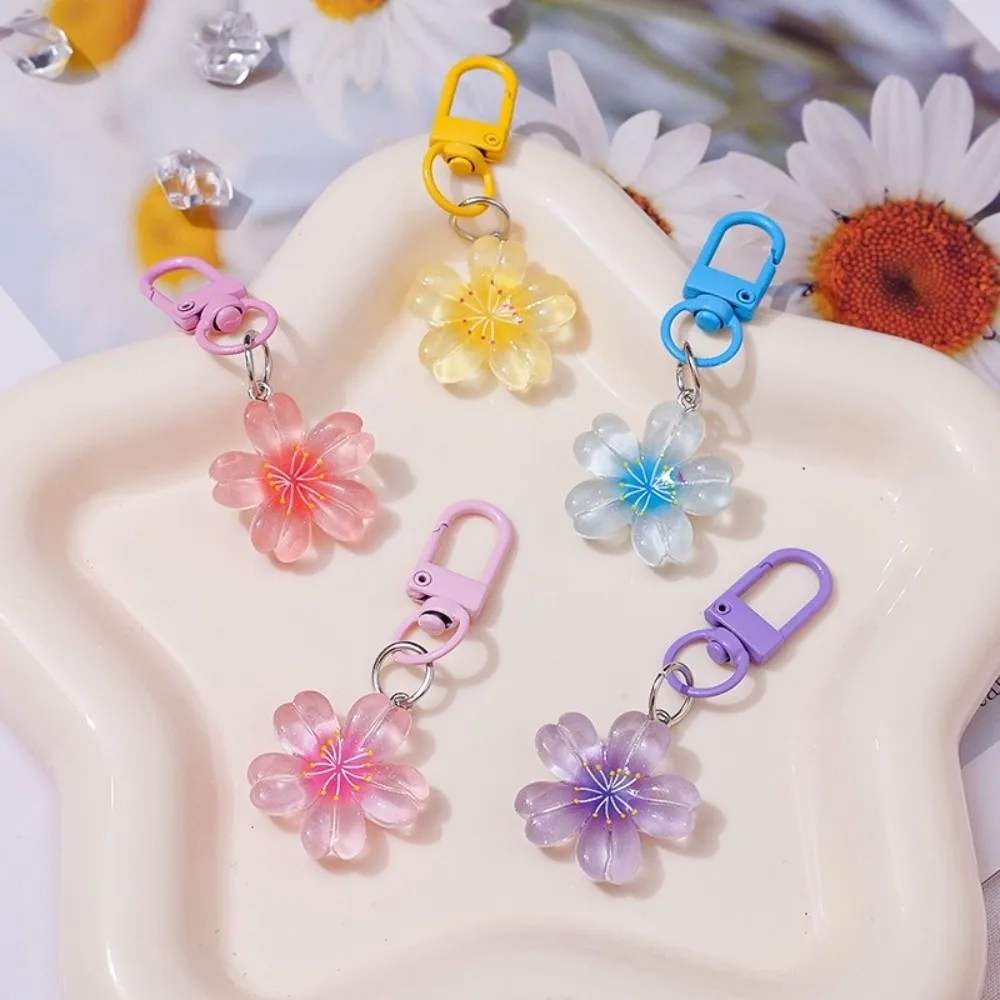 Fashion Resin Flower Keychain Colorful Car Key Ring Floral Backpack Hanging Decoration