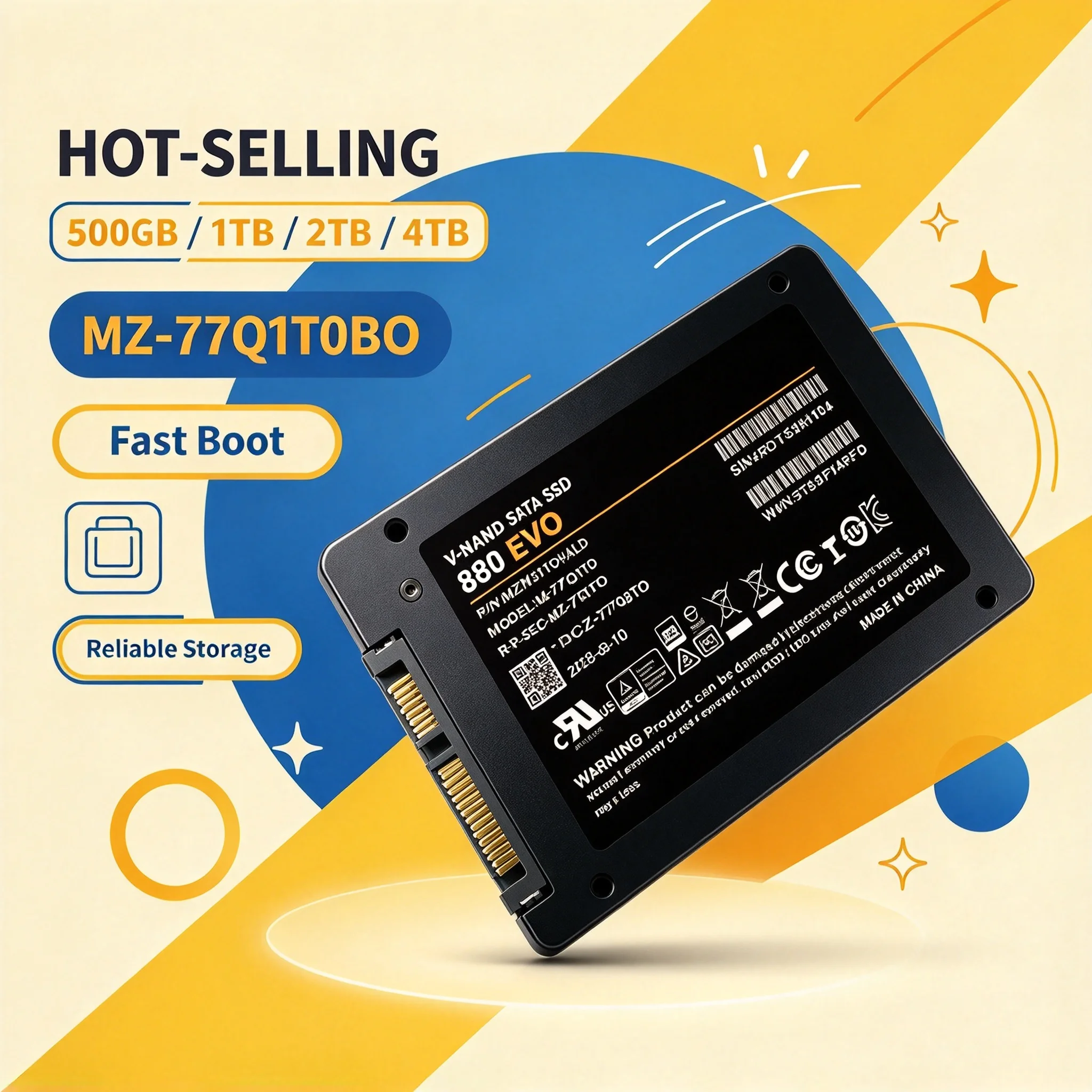 880 EVO SSD 500GB/1TB/2TB/4TB Original SATA3 2.5 Inch High Speed Inside Solid State Disk Laptop Microcomputer Desktop Super 2TB