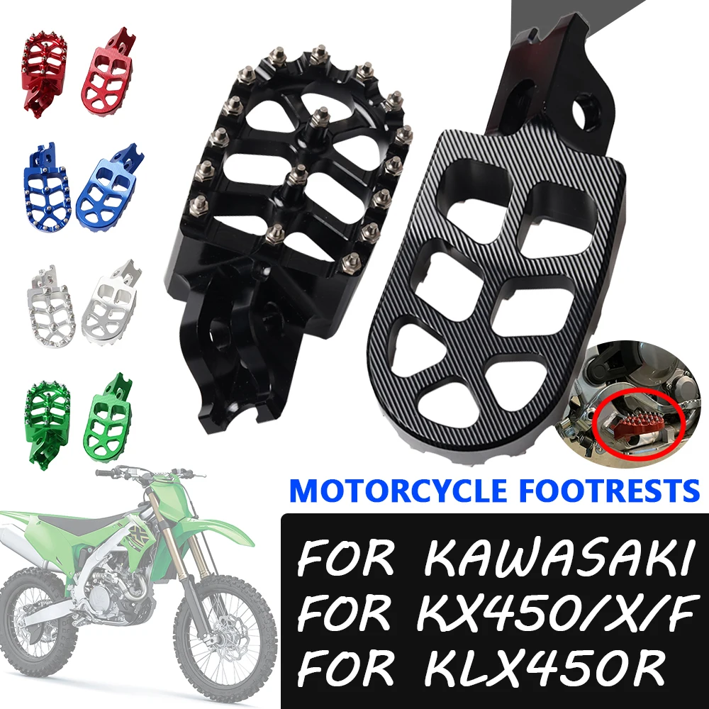 Motorcycle Accessories Footrest Footpegs Foot Pegs Pedal For KAWASAKI KX450F KX450X 2021 2022 KX450 F KX 450 F KLX450R KLX 450R