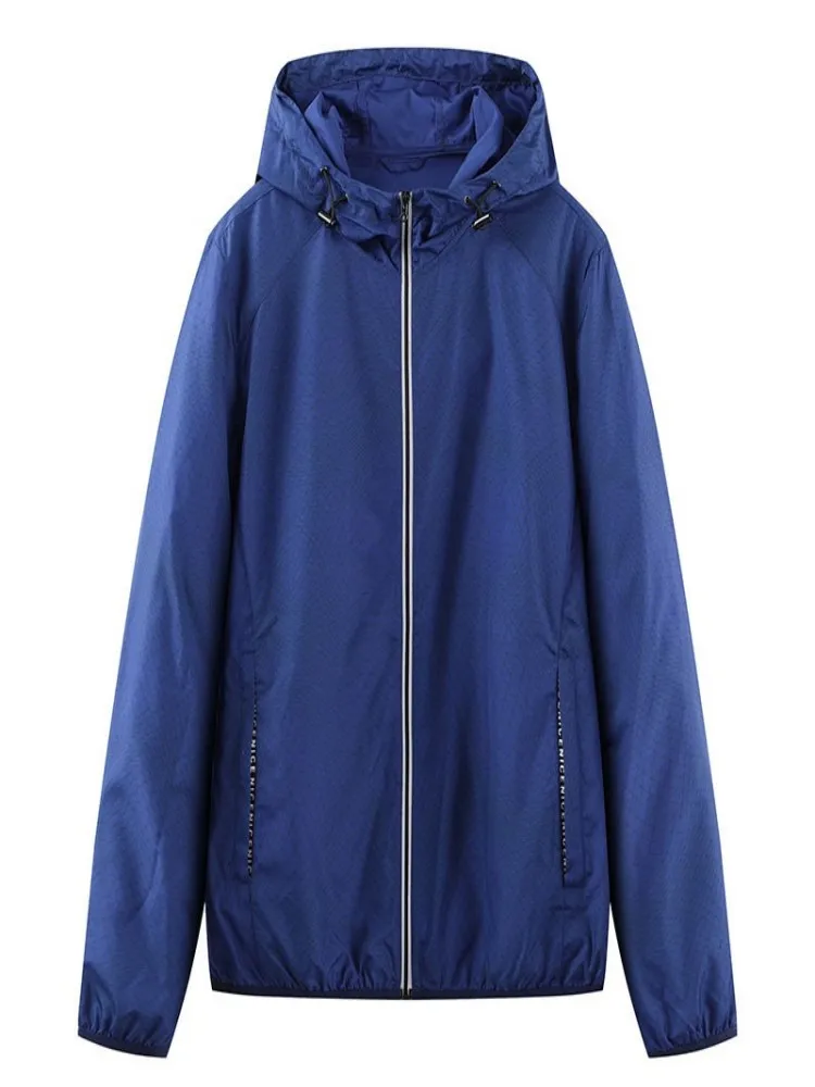 

Lightweight Breathable Men's Fiing Jaet UV Protection Hooded Blue Summer Faionable M Clothing Stand Fit Long Sve