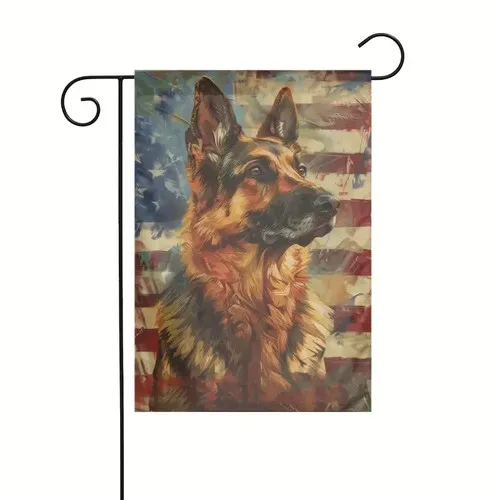 NEW German  Shepherd Dog PATRIOTIC 4TH OF JULY garden flag yard decor IIX WZZ yyi