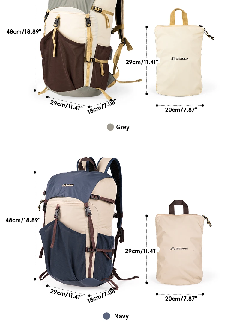 BISINNA 22L Wanderrucksack, tragbar, ultraleicht, wasserdicht, Nylontasche, für Herren und Damen, faltbar, Sporttasche für Camping, Reisen, Klettern – Detail 11
