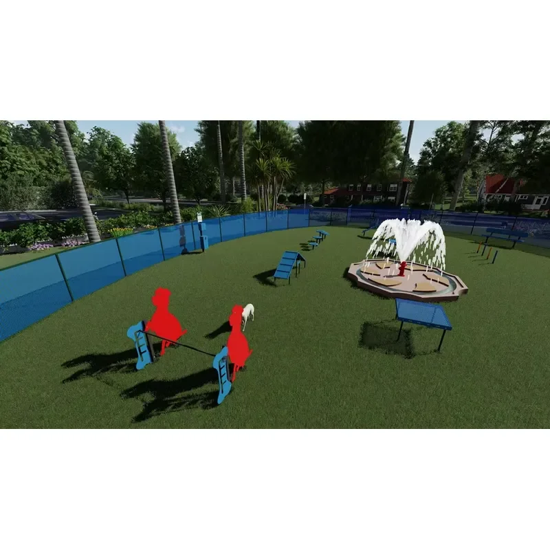 for Commercial Outdoor Dog Park Furniture Set Steel Agility Training Equipment with Small Large Dog Obstacles Course Kits