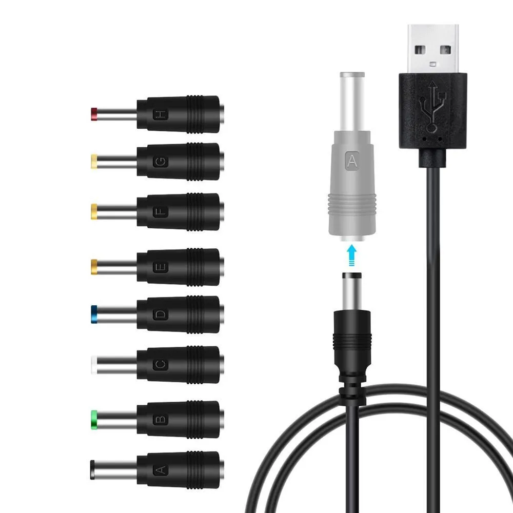 USB To DC Power Line 6.3/5.5/4.0/3.5 Circular Hole Fan Sound Desk Lamp Toy Cleanser Charging Line  Extension Cord Power Cord
