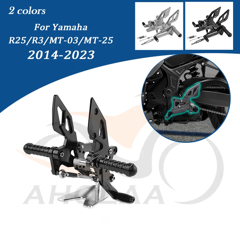 Adjustment Motorcycle Footrest Rearset Rear Foot peg Pedal For MT-03 MT-25 YZF R25 R3 2014-2023 Rider Foot Rest For MT25 MT03