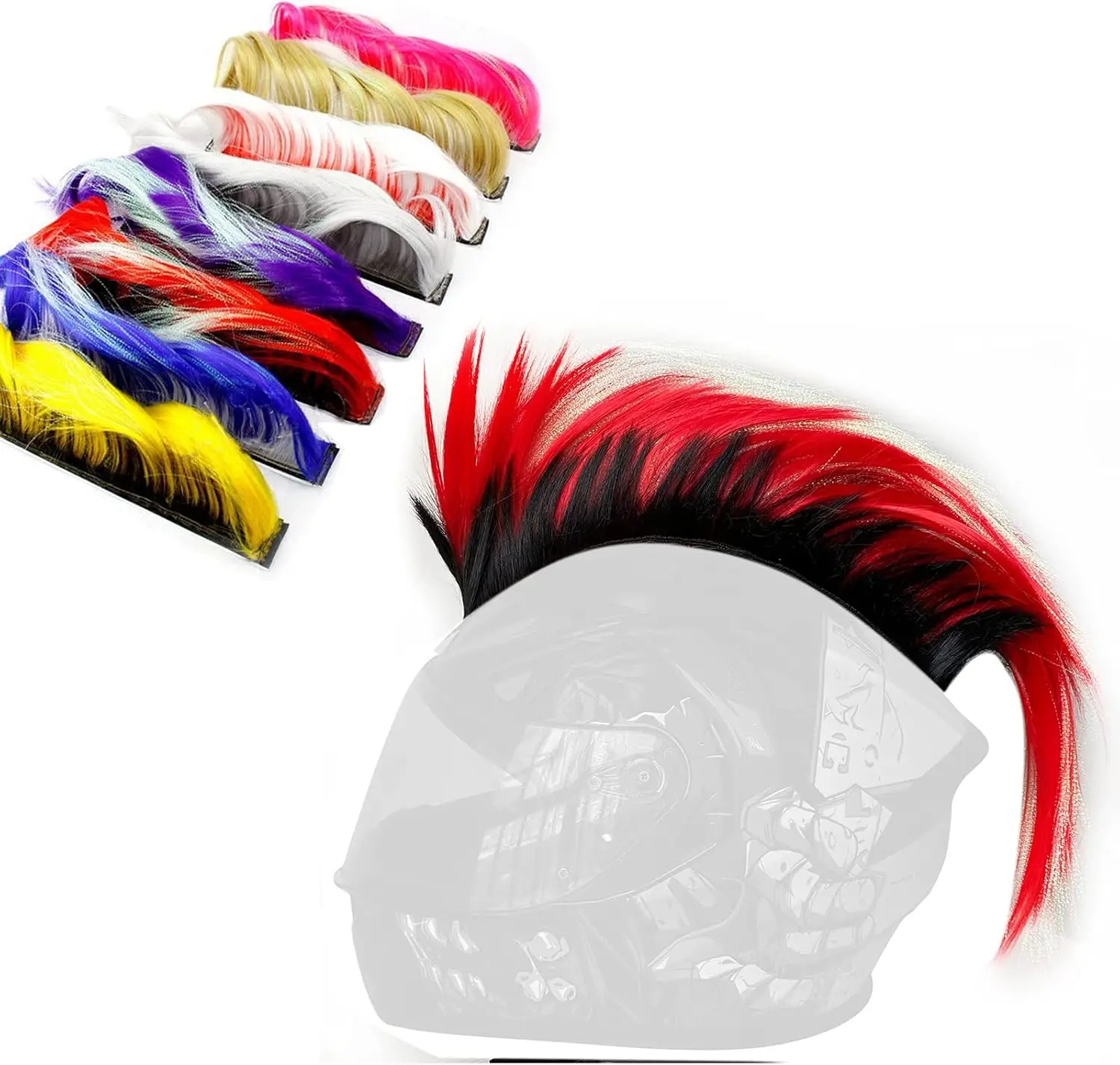 

Синтетические ястребы ирокез, уличные наклейки для волос, парики, универсальные многоразовые аксессуары для мотоциклов, однотонные гоночные велосипедные наклейки на велосипеде