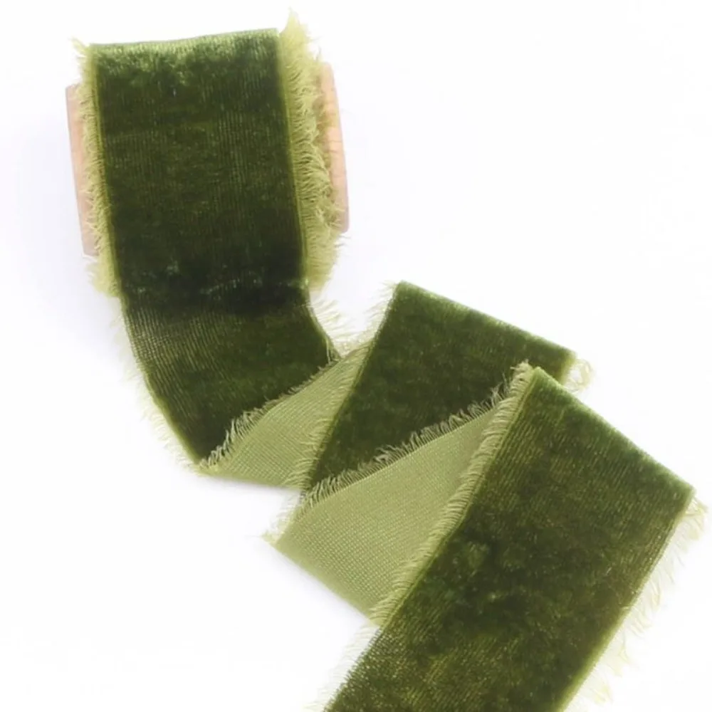 New 1 Meter Velvet Ribbon Thickening Ribbon Frayed Edge Gift Packing Ribbon Velvet DIY Craft Ribbon Bouquet Wrapping