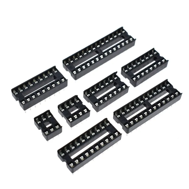 10pcs/lot 6P/8P/14P/16P/18P/20P/24P/28P DIP IC sockets Adaptor Solder Integrated Circuits sockets