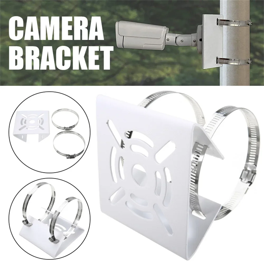 

Surveillance Camera Metal Vertical Pole Mount Bracket-Outdoor Monitor Security Camera Holder with Panel Mounting Accessories