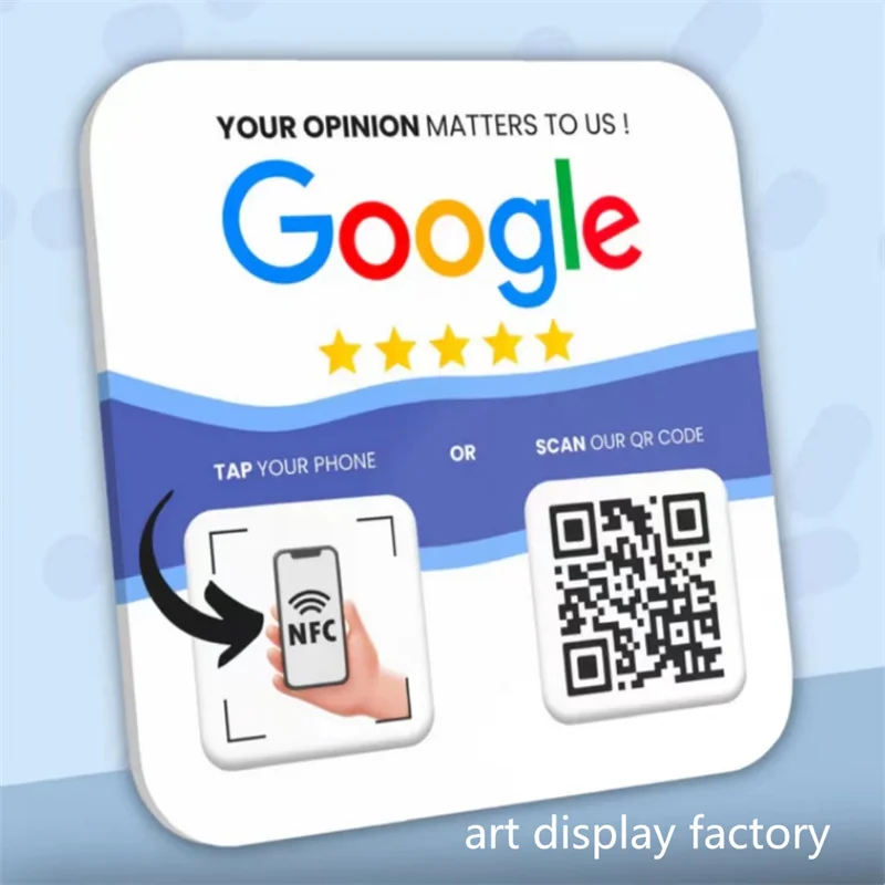 맞춤형 구글 검토 사인 NFC 스탠드 디스플레이, QR 코드 테이블 디스플레이