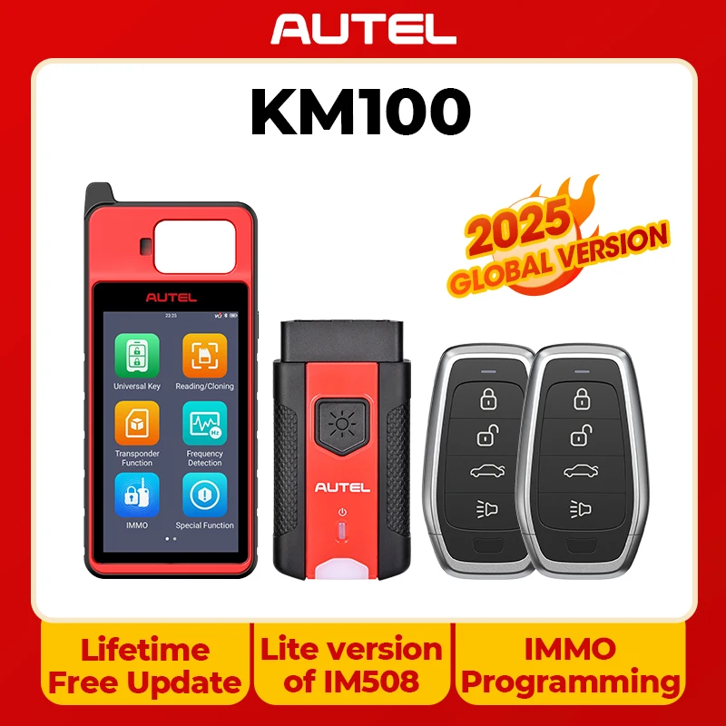 Autel MaxiIM KM100 Key Fob Programmer Immobilizer Tool Key Creation IMMO Learning Chip Read Write Cloning Frequency Detection