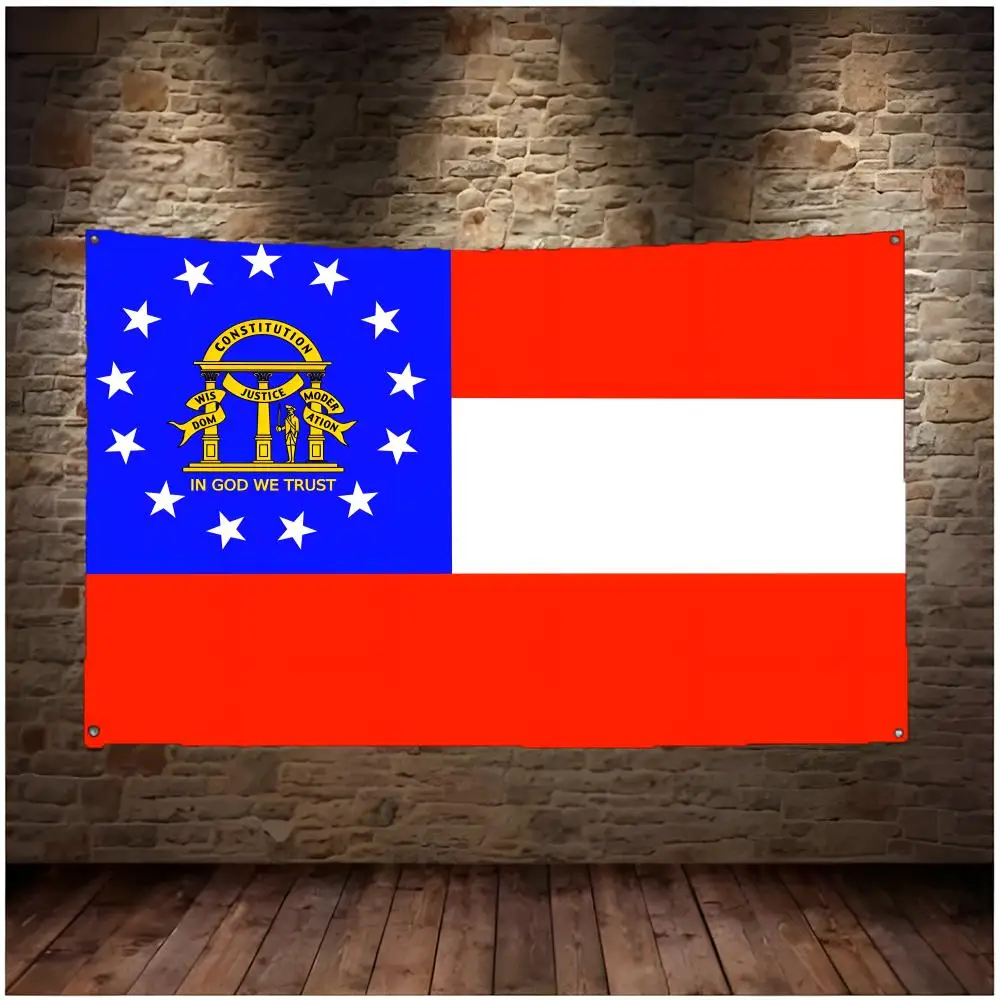 Georgia Flags Daily four ring borderless design indoor outdoor decor easy hang install
