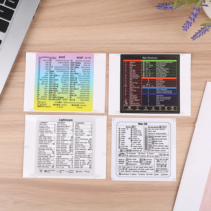 Pegatina de atajo de ordenador para teclado de referencia de Windows/palabras, pegatinas adhesivas extraíbles para guía de teclado de referencia rápida, 2 uds.