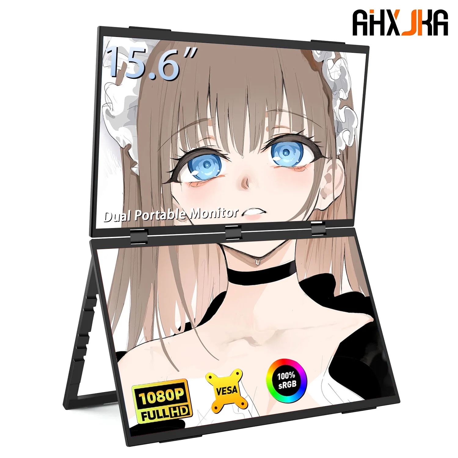 AHXJKA Dual Portable Monitor 15.6