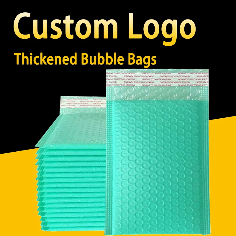 Green express bag customized bubble post box envelope mail bag small business mail transport supplies packaging wholesale