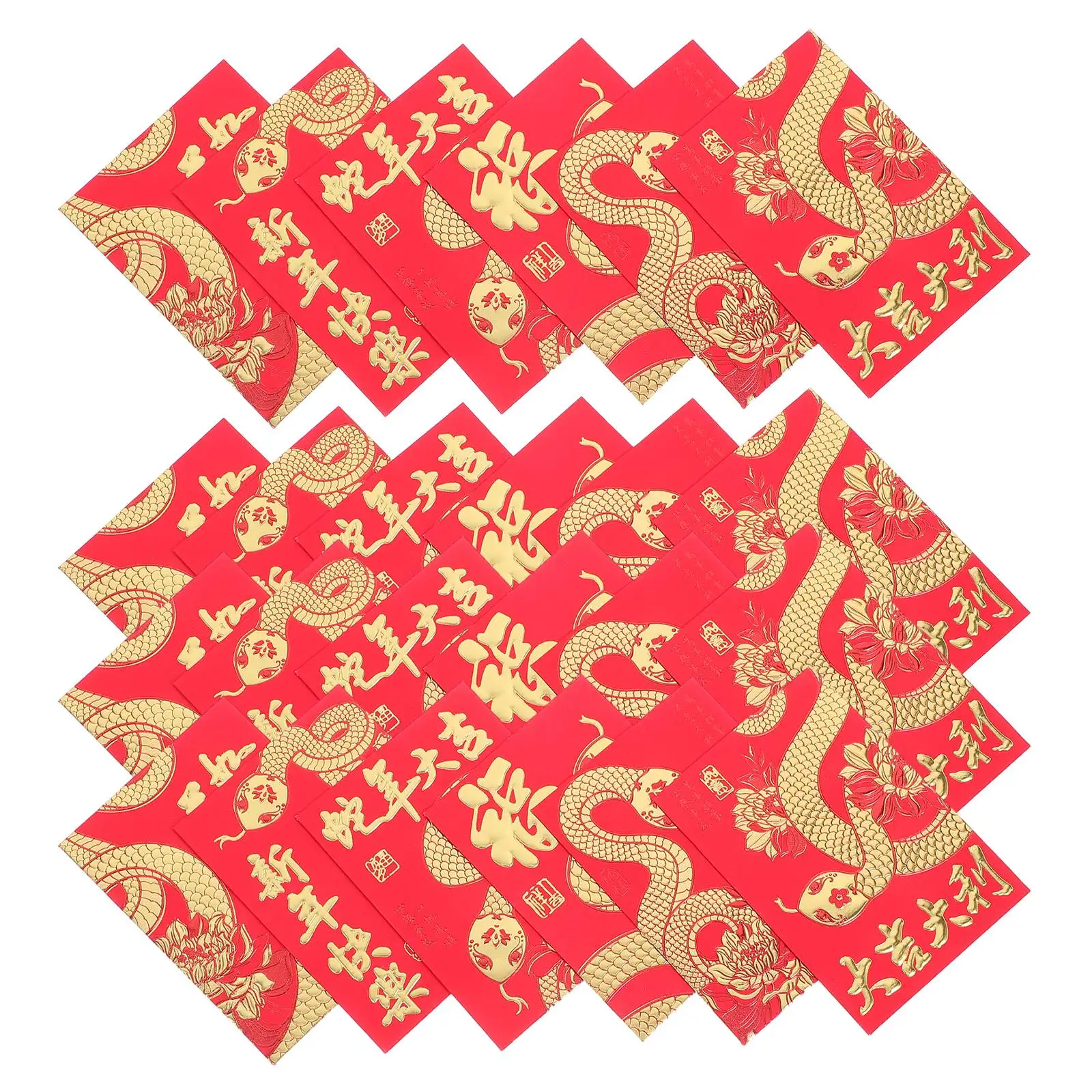 

36 Pcs Year of The Snake Red Envelope Lunar New Envelopes Paper Money Bags Spring Festival Packet Traditional Pouch