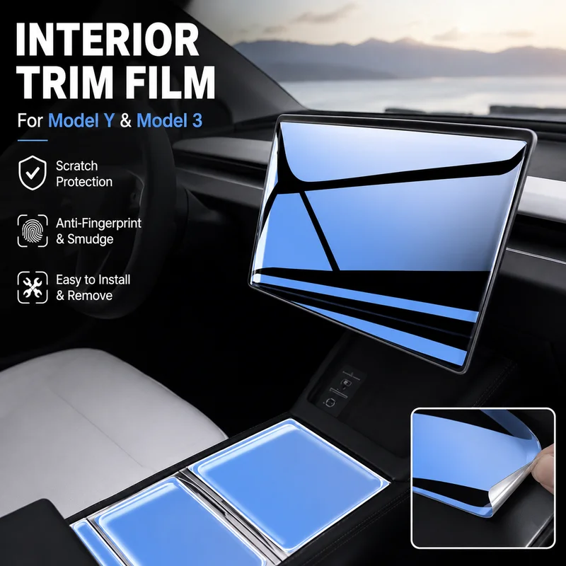 

Interior Trim Film For Tesla Model Y and Model 3 Car Accessories Easy Installation, Replacement Parts