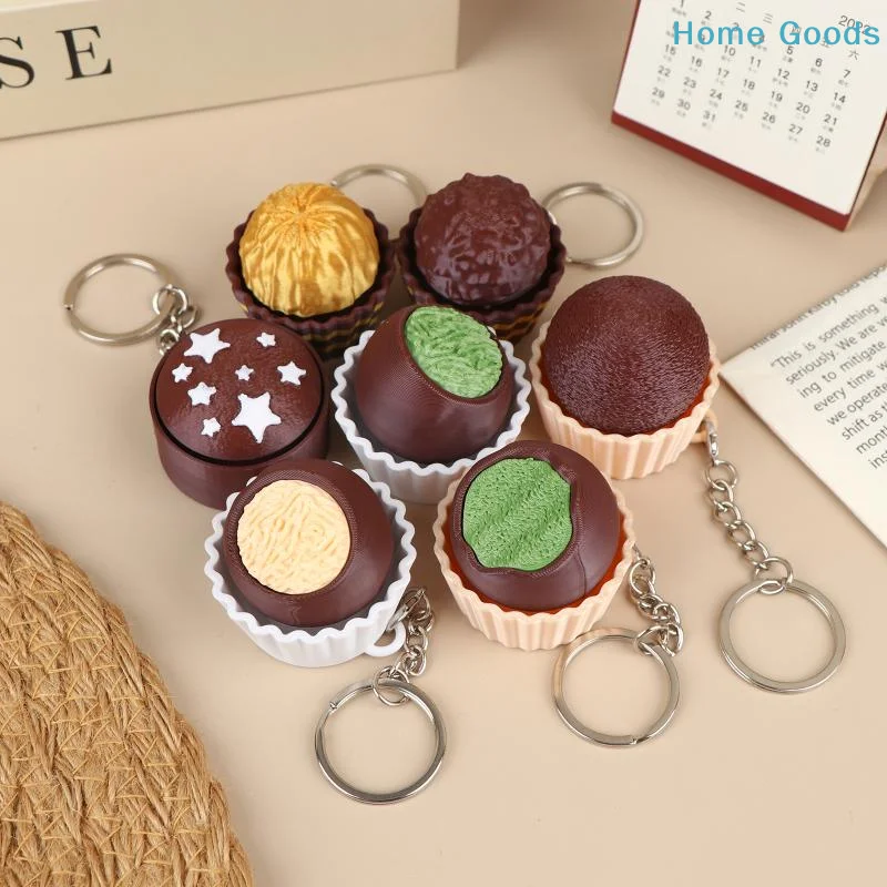 Mechanical Keyboard Chocolate Shape Keychain Fidget Toy for Anxiety Relief Adults Desk Decor Gift Portable Handheld Gadget