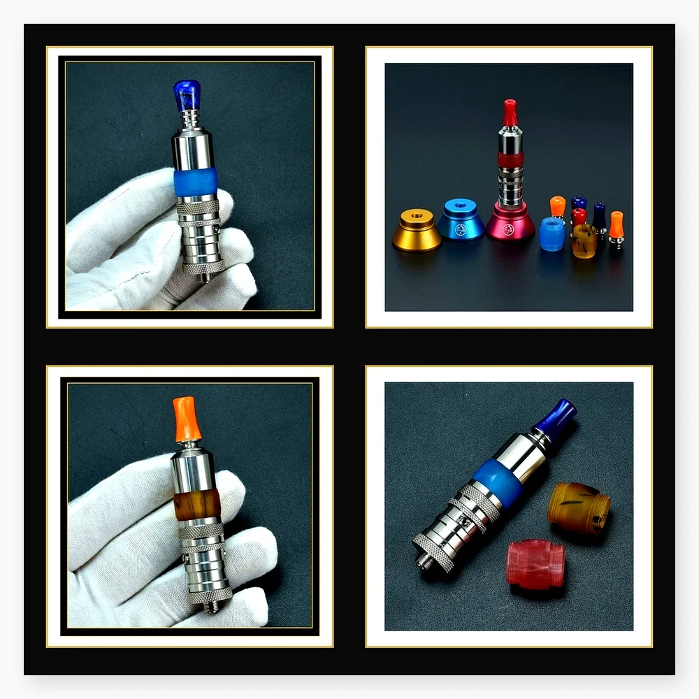 Wolfcoolvape Flash-e-Vapor Dual RTA Bellcap Resin 316SS 510 MTL Drip Tip - 17mm Compatible Accessory