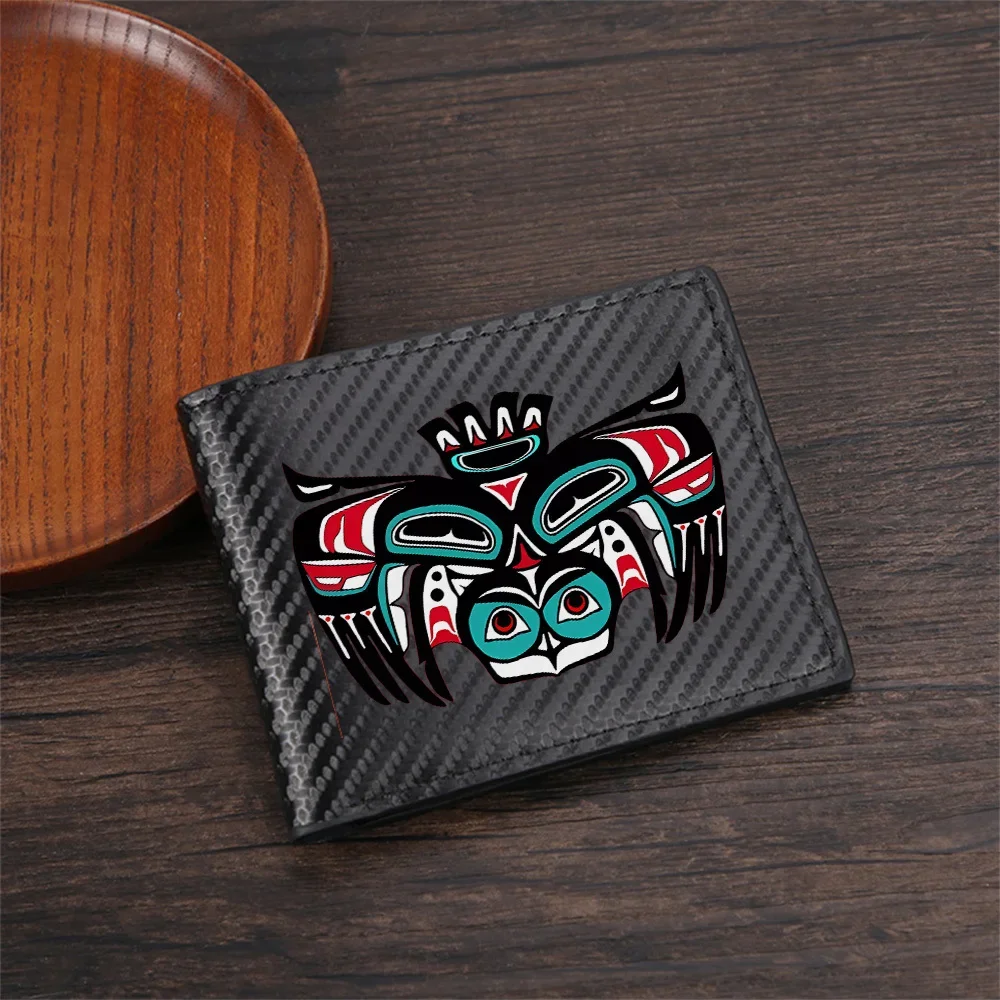 Tribal face abstract design black art Men's Wallets Simple Business Modern Stylish Printing Design Gifts For Father Boyfriend Ch