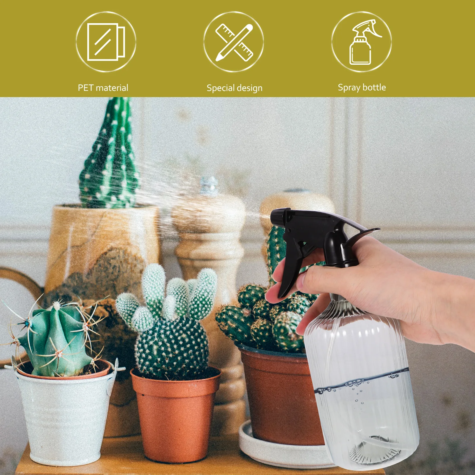 

3Pcs Exquisite Small Watering Can Plant Sprayer Mister Indoor Outdoor Gardening Ergonomic Design Easy Press Gift