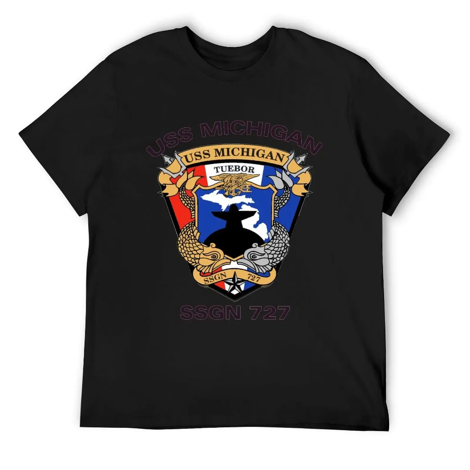 

USS Michigan (SSGN-727) Crest T-Shirt funny meme t-shirts Louboutins Luxury man mens fashion