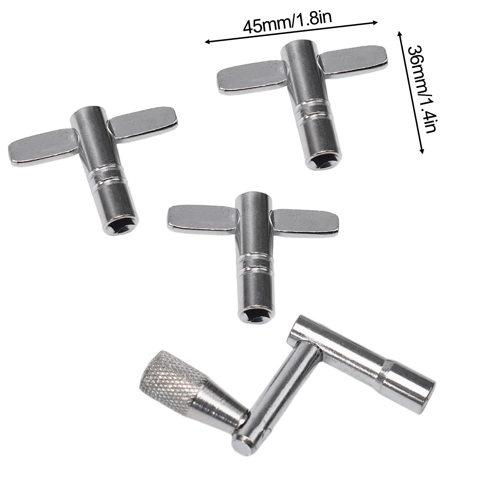 4Pcs Drum Keys Set T Style ///Drum Tuning Parts Standard Square ///Wrench 5.5mm Continuous Motion Speed Drum Key