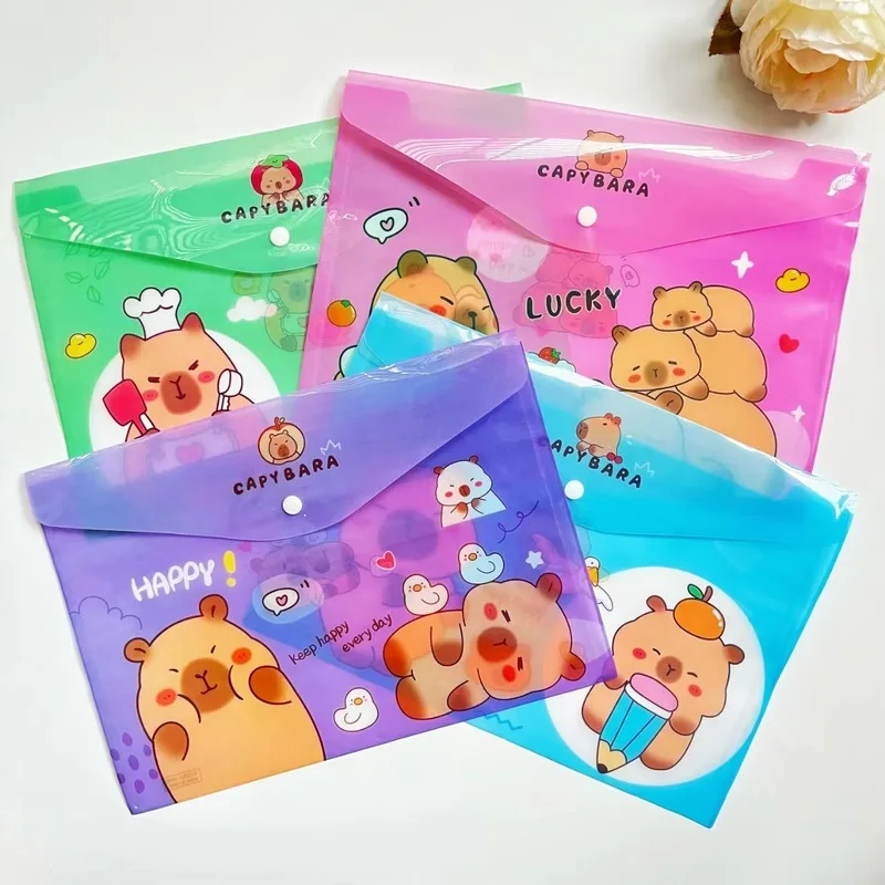 

Creative cute cloth storage bag a4 document bag Cartoon fun button button bag A4 pp storage children's stationery bag 2024 new