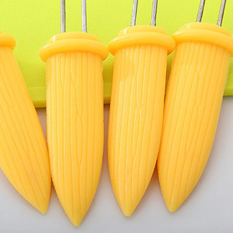 Stainless Steel Corn Holders Design Corn Cob Holders BBQ Forks Skewers Corn on The Cob Cooking Parties Camping Interlocking tool