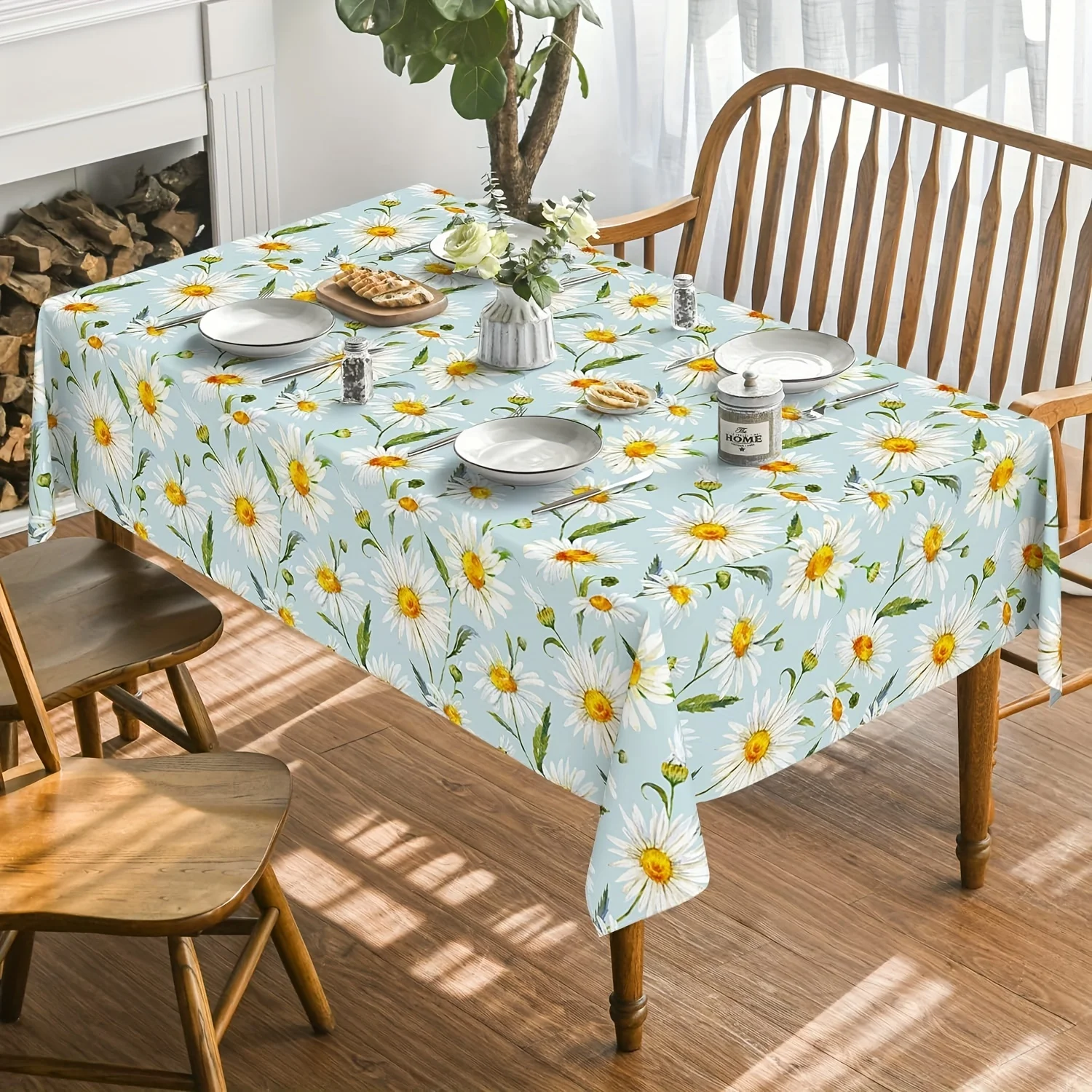 Flower Pattern Waterproof Oil-proof Tablecloth Rectangular Dining Tablecloth Kitchen Table Decor Table Cover Wedding Decoration