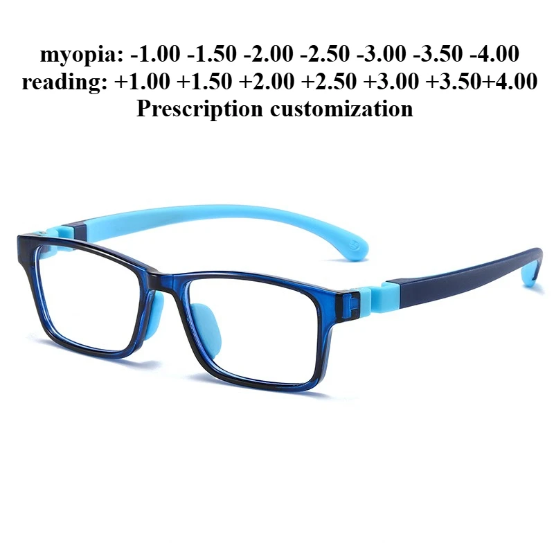 

45mm new rectangular eyeglass frames tr men's anti-blue light reading glasses custom prescription for myopia and astigmatism