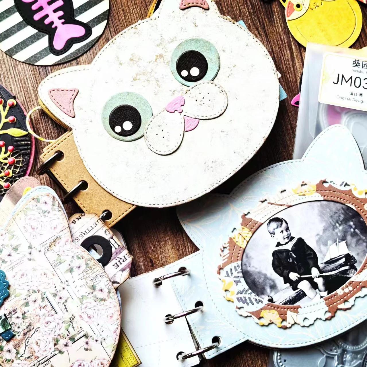 

[GOGOCRAFT] JM033 Cats Journal Set -Cutting Dies for JunkJournal Scrapbooking PaperDIY Original Designs