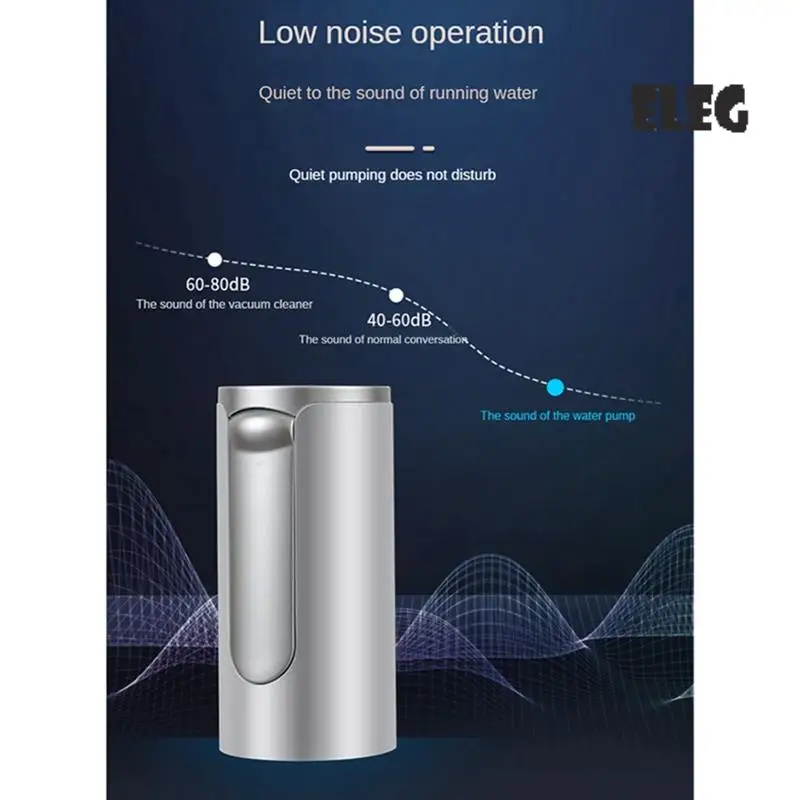 

ELEG-Water Bottle Pump Household USB Electric Foldable Water Suction Device Water Dispenser Water Pump For 5 Gallon Bottle