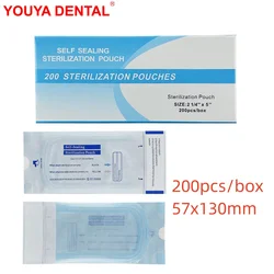 57x130mm Dental Sterilization Bags 200pcs/Box Disposable Self-Sealing Dentistry Sterilization Pouches Storage Bag Dentist Tools