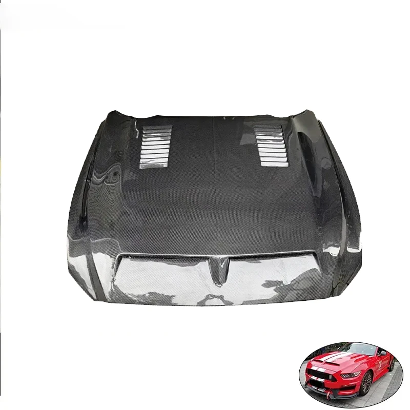 

Langyu 15-17 Vehicle Modification Parts Carbon Fiber Car Engine Cover for Ford Mustang Refit Cevini Type Engine Hood