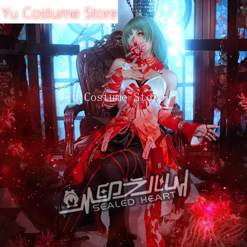 YuCostume Wuthering Waves Phrolova Red Spider Lily Game Suit Gorgeous Dress Uniform Cosplay Costume Halloween Party Outfit Women