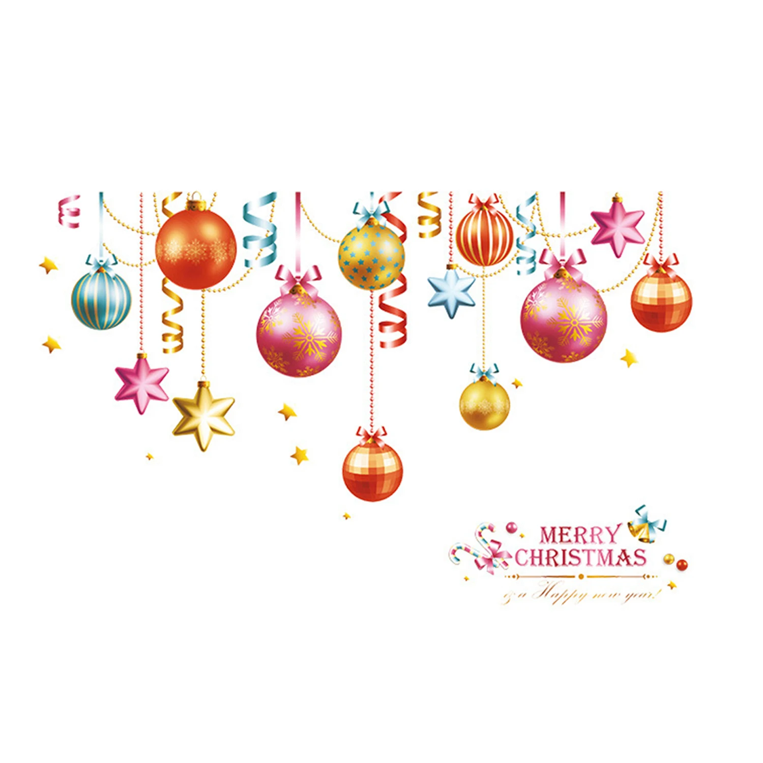 Christmas Decorations Clings PVC Stickers For Home Wall And Window Ornaments 2024 New Year Xmas Room Decor Stickers