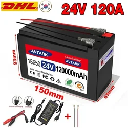 New 24V 65Ah 100Ah 120Ah LiFePo4 Lithium Battery 18650 bms Electric Vehicle Lithium Battery Pack Built-in BMS 30A High Current