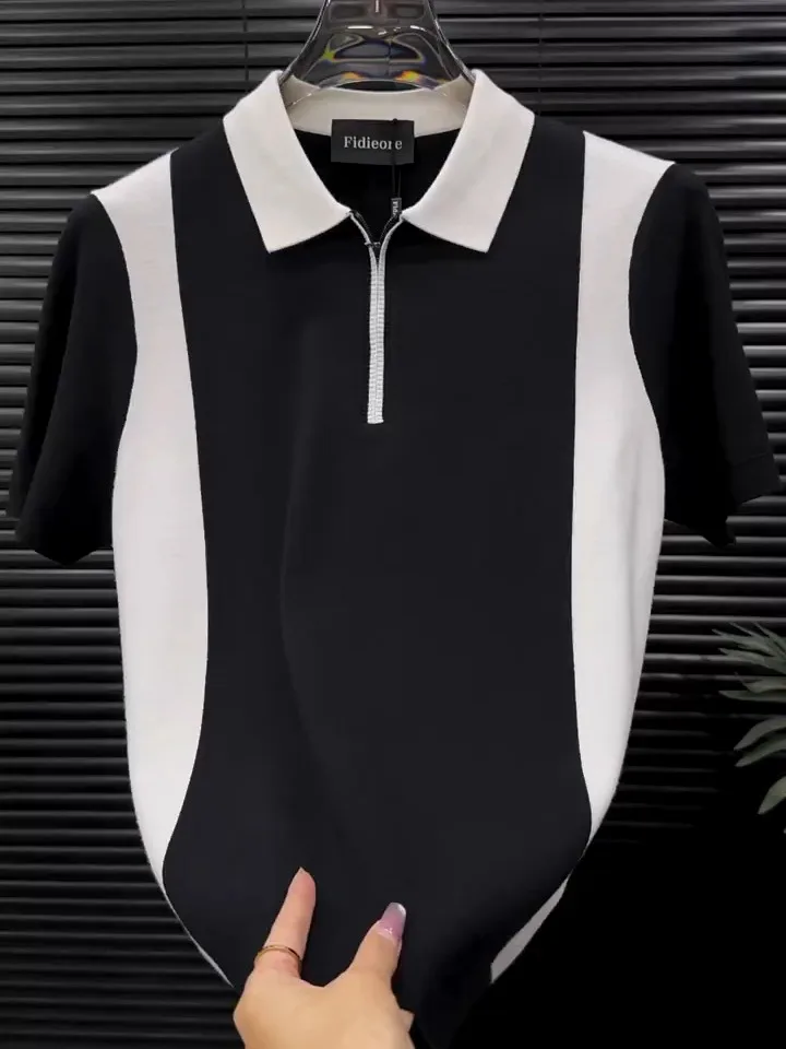 

Fall Winter Men's New Turn-down Collar f-zip Knitted ort Sve Trendy Versatile High-end Comfortable High Quali Sweater