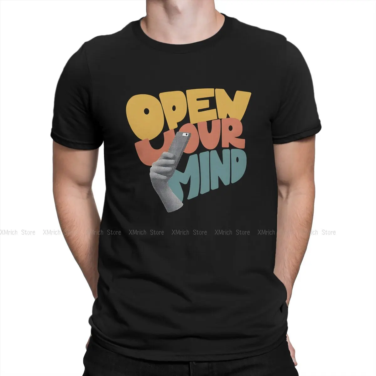 Vintage Open Your Mind. Fany Reflexive Selfie T-Shirt for Men O Neck 100% Cotton T Shirt Open your mind Short Sleeve Tee Shirt