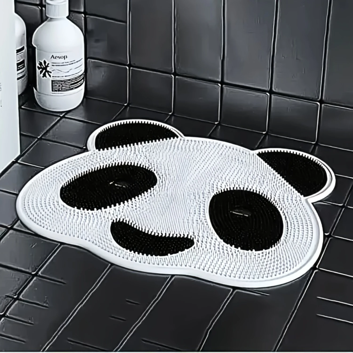 

Panda Shaped Back Foot Scrubber For Shower Pad For Men And Women, Extra-Large Exfoliating Shower Mat For Back Foot Scrubbing Wit