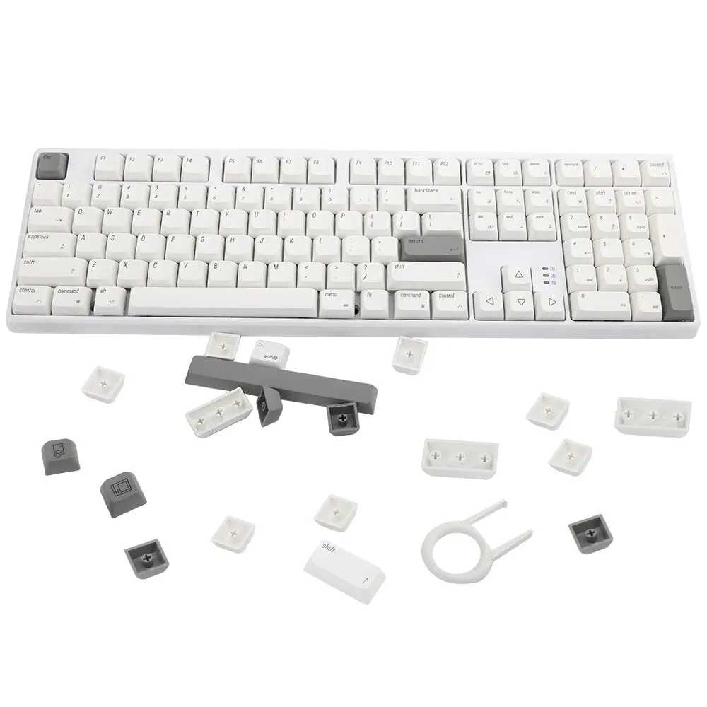 Nasadki na klawisze PBT 127 klawiszy profil XDA angielski/koreański/rosyjski KeyCap barwnik sublimacyjny dla klawiatury mechanicznej Cherry MX 104/87/661