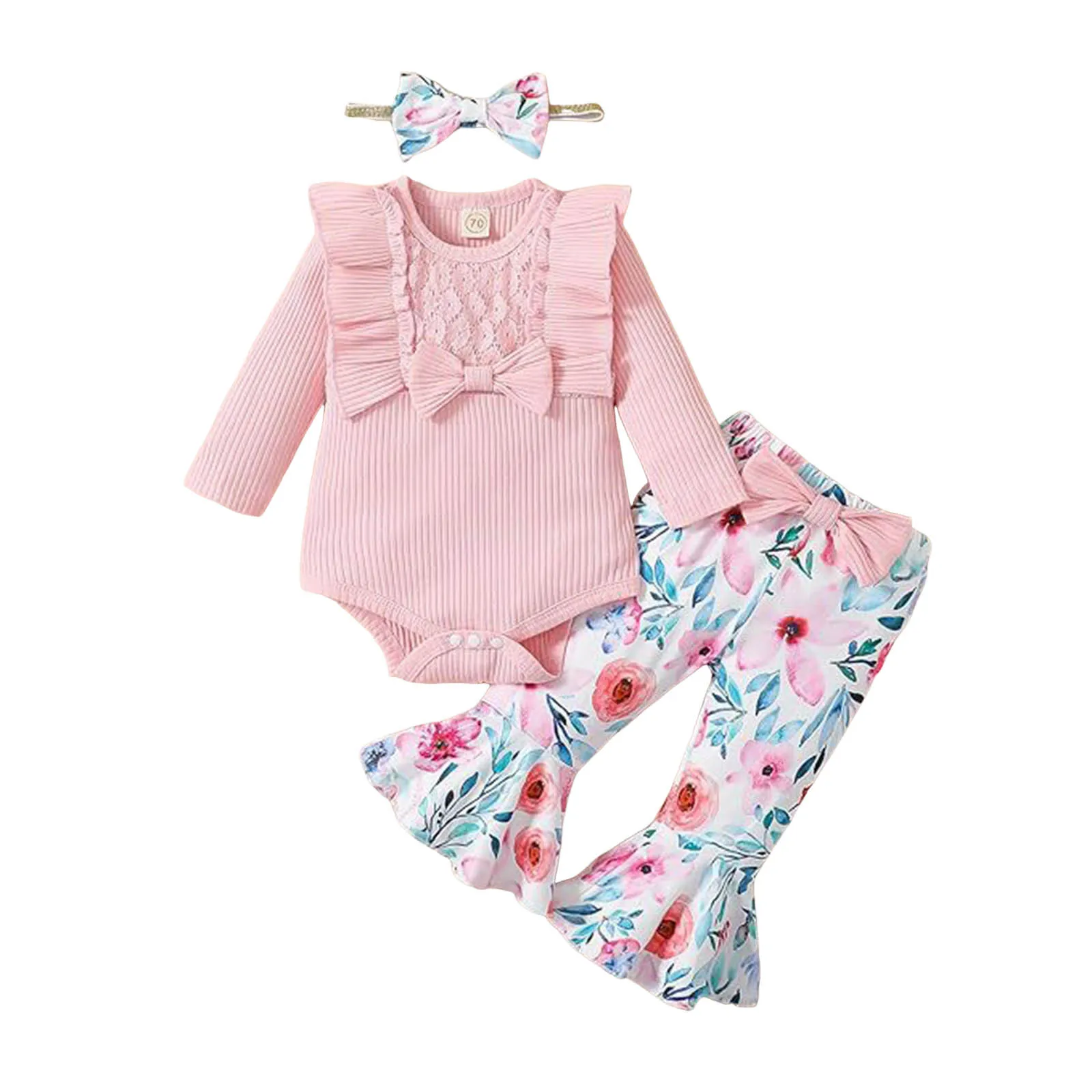 

Одежда с жирафом для маленьких девочек, кружевной вязаный топ с длинными рукавами для маленьких девочек, штаны с цветочным принтом, повязка для волос, комплект из 3 предметов, подарок N