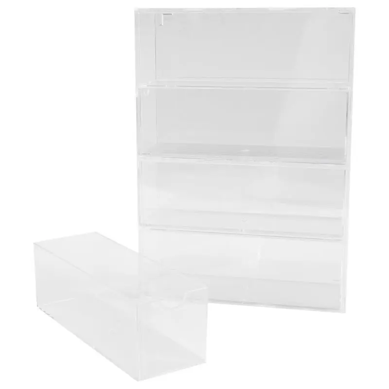 Glasses Storage Box 4 Layers Large Glasses Organizer Box Multifunctional Stackable Display Holder Reusable Cosmetics Eco-Friendl