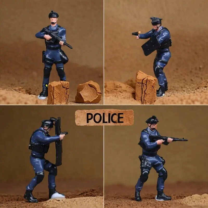 

SWAT action miniature figurine 1:64 scale diorama prop to suppress evil forces micro landscape scene decoration ornament