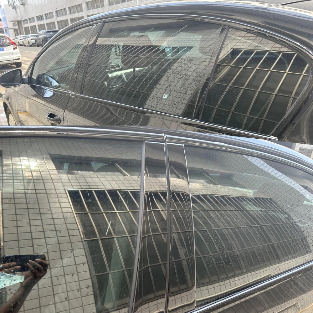 

Для Volkswagen Passat B7 2012-2016 седан окно хромированные удаленные затемняющие стойки ABC глянцевые черные наклейки