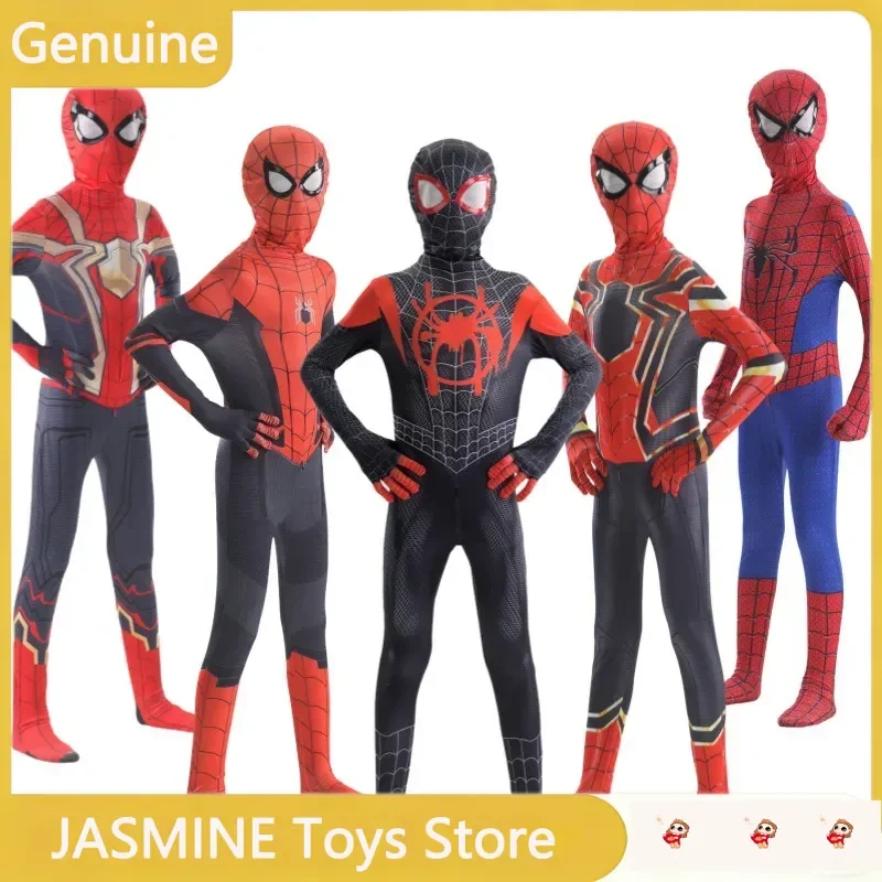 Kompletny zestaw kostiumu cosplay dla fanów Spider-Mana, kolekcjonerski kombinezon Milesa Moralesa Zentai, idealny na Halloween, Boże Narodzenie, przyjęcia i jako prezent urodzinowy.