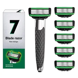 7-Layer Shaver Blade Manual Razor with Replaceable Blades No Skin Damage Blades Shaver Resistant Water Wash Shaver